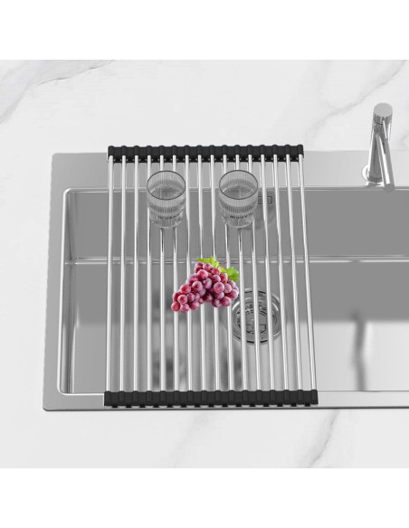 Estante de Secado de Platos Expandible BBXTYLY Acero Inoxidable