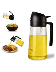 Dispensador de Aceite 2 en 1 Robinesse 470ml Vidrio Negro