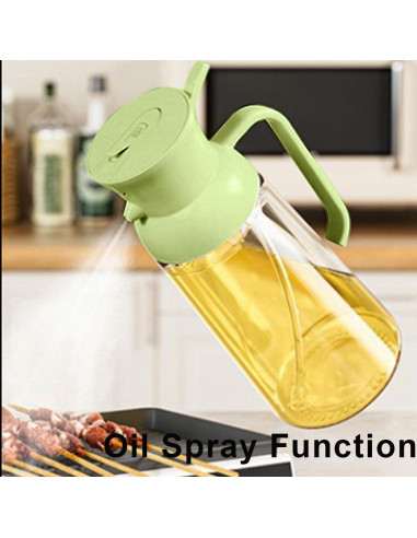 Rociador de Aceite RFetomax 550ml Vidrio Verde Claro