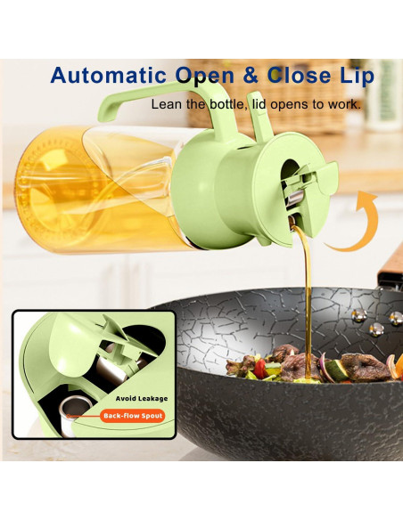 Rociador de Aceite RFetomax 550ml Vidrio Verde Claro