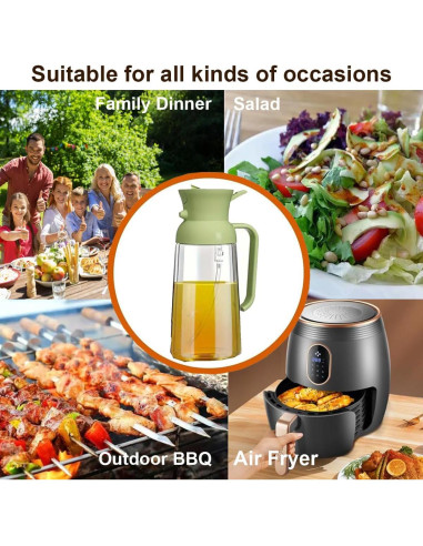 Rociador de Aceite RFetomax 550ml Vidrio Verde Claro