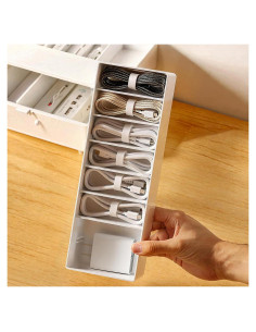 Caja Organizadora de Cables PAVSTINE Blanca con Compartimentos Ajustables