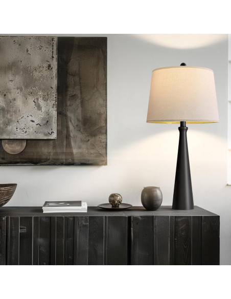 Lámpara de Mesa Oneach 65 cm Negra con Control Táctil Dimmable