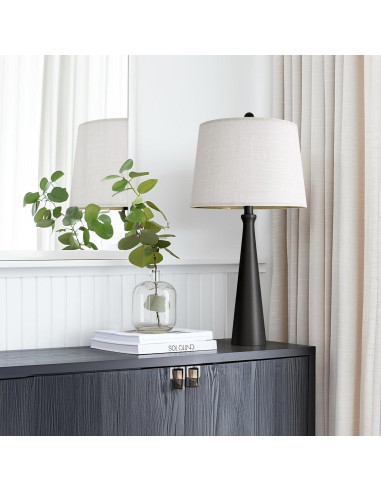 Lámpara de Mesa Oneach 65 cm Negra con Control Táctil Dimmable