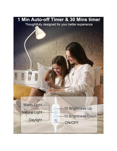 Lámpara de Escritorio BOHON LED 10W 3 Modos 10 Niveles Brillo