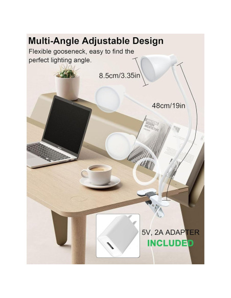 Lámpara de Escritorio BOHON LED 10W 3 Modos 10 Niveles Brillo