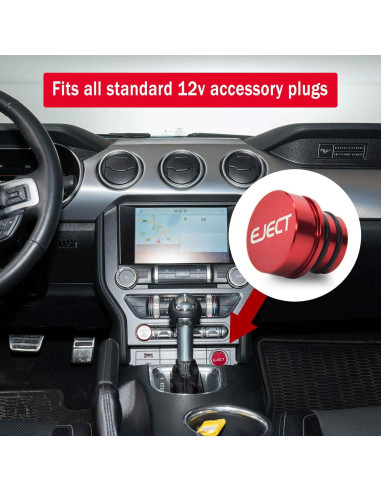 Cubierta de Enchufe de Encendedor GeeWatom 12V Aluminio Rojo