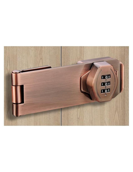 Cerradura de Armario ETEKJOY Sin Llave 3 Dígitos Cobre Antiguo