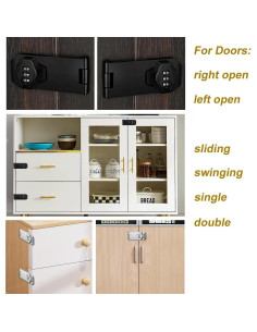 Cerradura de Armario ETEKJOY Sin Llave 3 Dígitos Cobre Antiguo 2