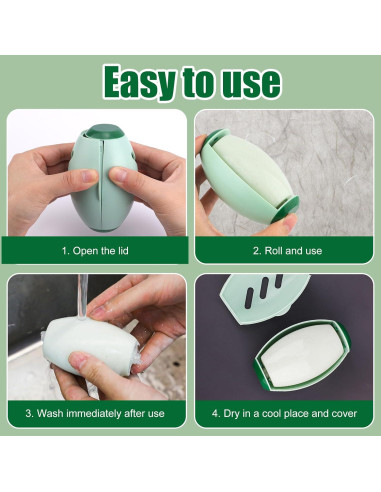 Rodillo de Pelusa Reutilizable Gosknor 2 Piezas Verde 10.2x6.5cm