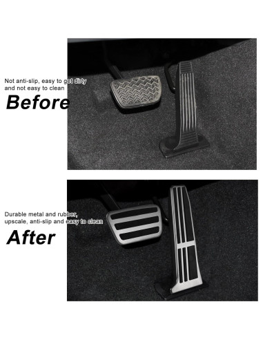 Cubiertas de Pedales CKE para Toyota Camry 2018-2024 - Plata y Negro