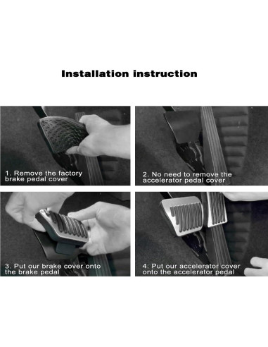 Cubiertas de Pedales CKE para Toyota Camry 2018-2024 - Plata y Negro