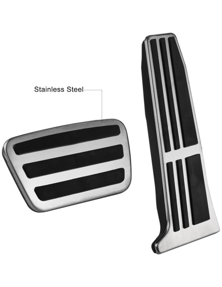 Cubiertas de Pedales CKE para Toyota Camry 2018-2024 - Plata y Negro