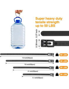 Bridas Reutilizables SOOOEC 15cm 100 Piezas Resistentes UV 2