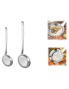 Colador de Acero Inoxidable Malla Fina Genérico Grande y Pequeño