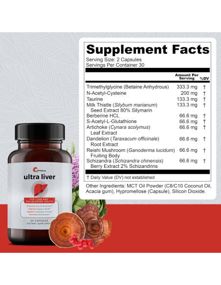 Suplemento Hepático Ultra Liver UpWellness - 60 Cápsulas