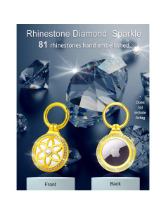 Soporte Llavero Metalico DEERLET para Apple AirTag - 2 Piezas Dorado 2