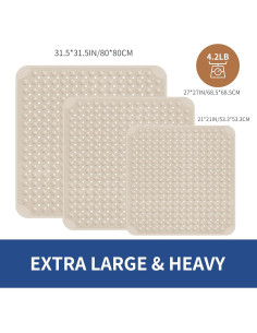 Mat de Ducha Antideslizante OTHWAY 80x80 cm TPE Albaricoque 2