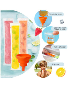 Bolsas Desechables para Paletas de Hielo FEBSNOW 120 Unidades 2