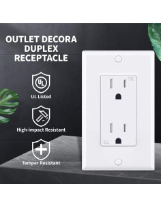 Toma de Corriente Decorativa Micmi 15A Blanca UL Listada 2