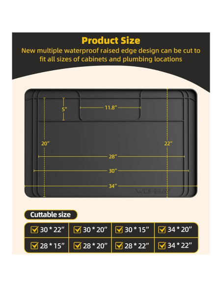 Alfombrilla para Fregadero Wohbay 86.4x55.9cm Silicona Impermeable