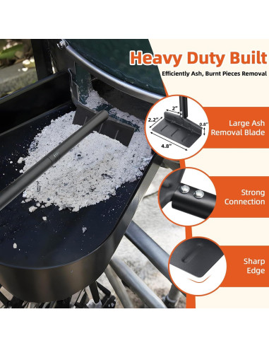 Rastrillo de Cenizas BBQ Dakepole 73.66 cm Metal Resistente