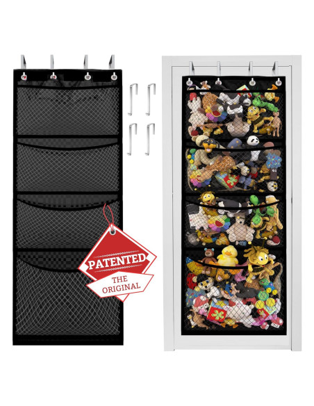 Organizador de Almacenamiento Honeyera para Animales de Peluche 182.88x60.96cm Negro Organizador de Almacenamiento Honeyera para Animales de Peluche 182.88x60.96cm Negro