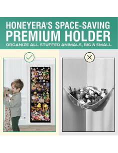 Organizador de Almacenamiento Honeyera para Animales de Peluche 182.88x60.96cm Negro 2
