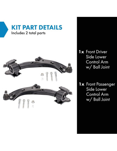 Brazo de Control Inferior TRQ PSA27154 con Rótula para Acura RDX 2013-2018
