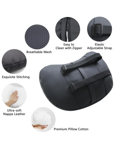 Cojín de Cuello TOPABYTE para Reposacabezas de Coche Negro