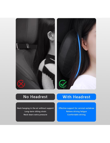 Cojín de Cuello TOPABYTE para Reposacabezas de Coche Negro