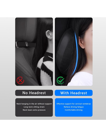 Cojín de Cuello TOPABYTE para Reposacabezas de Coche Negro