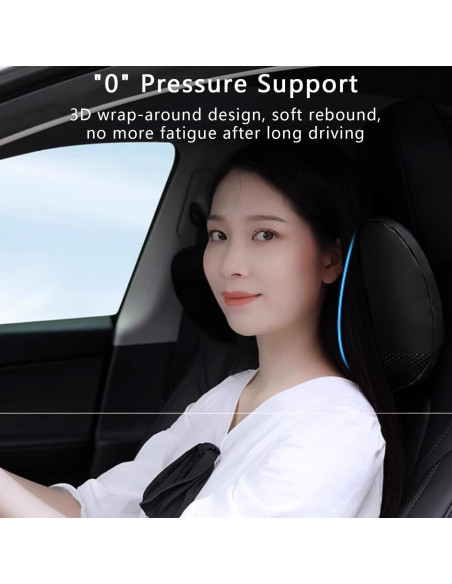 Cojín de Cuello TOPABYTE para Reposacabezas de Coche Negro