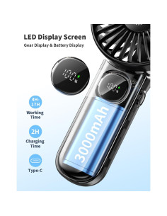 Ventilador Portátil Plegable coldSky F11 con Pantalla LED 3000mAh 2