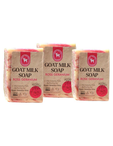 Jabón de Leche de Cabra Geranio Rosa Honey Sweetie Acres 141g