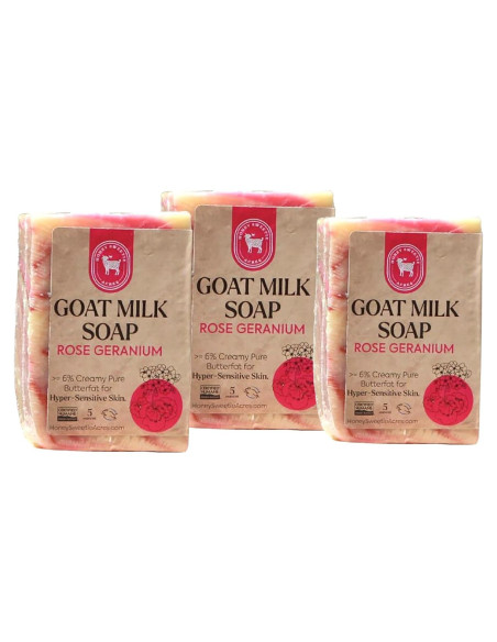 Jabón de Leche de Cabra Geranio Rosa Honey Sweetie Acres 141g