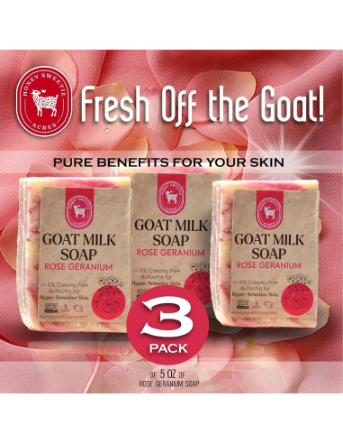 Jabón de Leche de Cabra Geranio Rosa Honey Sweetie Acres 141g