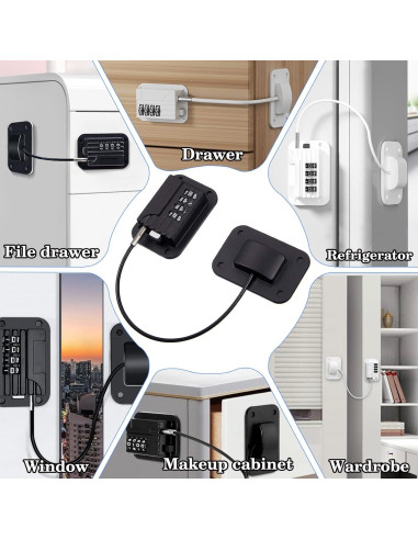 Cerradura de Seguridad para Refrigerador con Contraseña - Negra