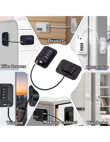 Cerradura de Seguridad para Refrigerador con Contraseña - Negra Cerradura de Seguridad para Refrigerador con Contraseña - Negra