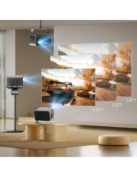 Proyector HIPPUS M11 1080P WiFi 6 Bluetooth 500 ANSI Gris