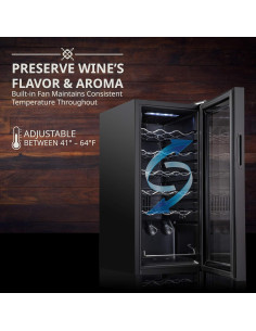 Enfriador de Vino Ivation 18 Botellas Negro con Control Digital 2