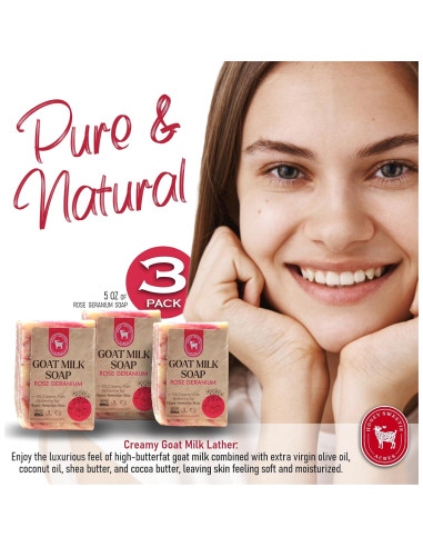 Jabón de Leche de Cabra Geranio Rosa Honey Sweetie Acres 141g