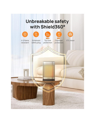 Calefactor Eléctrico Dreo DR-HSH004-Old 1500W Oscilante 70