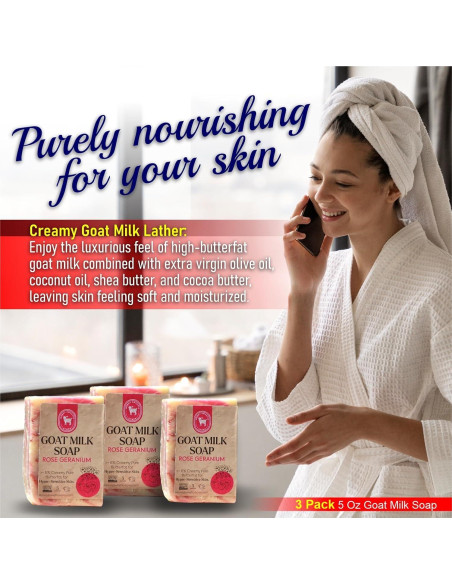 Jabón de Leche de Cabra Geranio Rosa Honey Sweetie Acres 141g