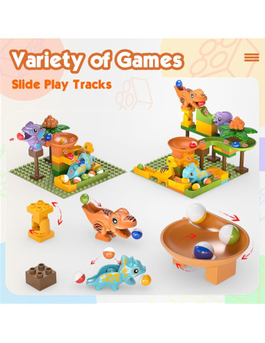 Pistas de Mármol Dinosaurios JIN SHENG 4 Carreras Verde