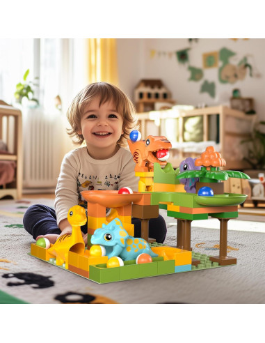 Pistas de Mármol Dinosaurios JIN SHENG 4 Carreras Verde