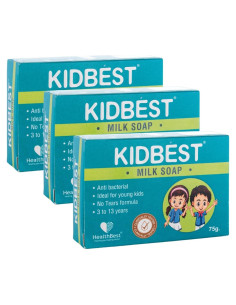 Jabón de Leche Kidbest para Niños, Hidratante, Paquete de 3