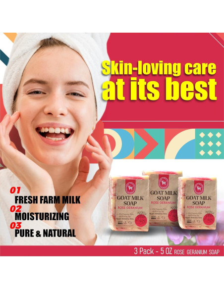 Jabón de Leche de Cabra Geranio Rosa Honey Sweetie Acres 141g