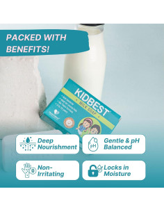 Jabón de Leche Kidbest para Niños, Hidratante, Paquete de 3 2