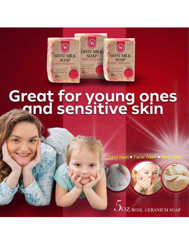 Jabón de Leche de Cabra Geranio Rosa Honey Sweetie Acres 141g